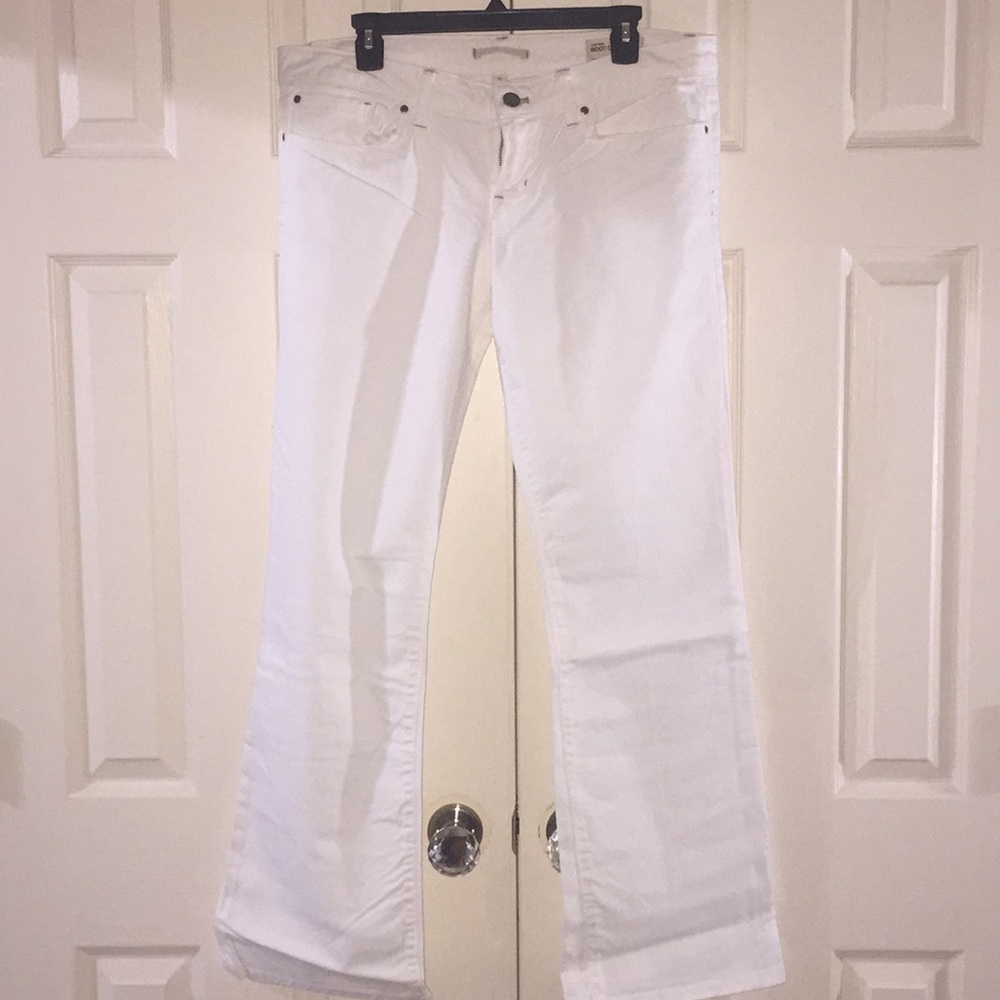 White low rise bootcut jeans